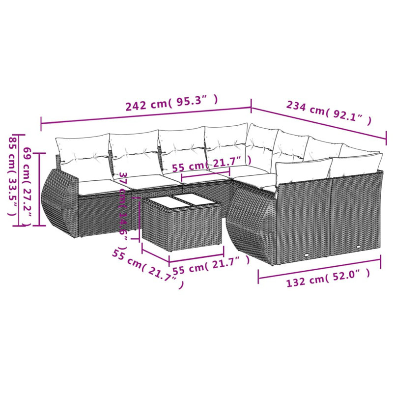 Vidaxl Garden Sofa Set