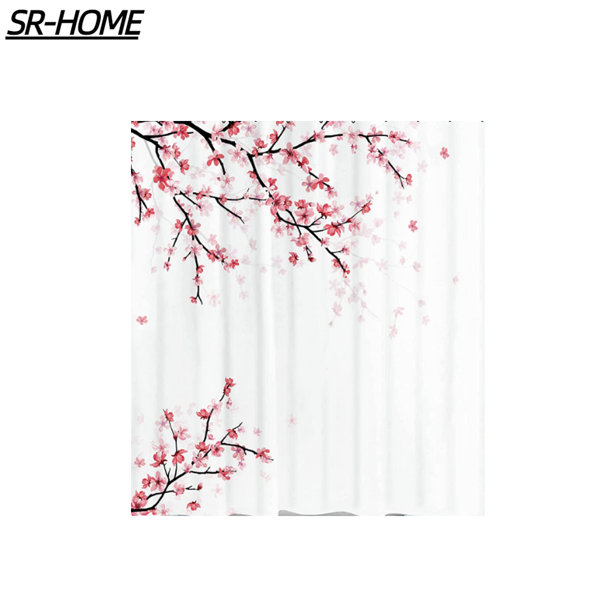 SR-HOME No Pattern And Not Solid Color Shower Curtain with Hooks ...
