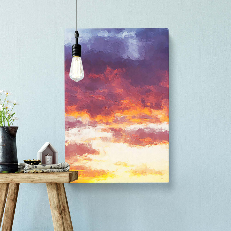 Orange Kissed Clods In Abstract - Wrapped Canvas Painting, 60cm H x 40cm W x 3cm D