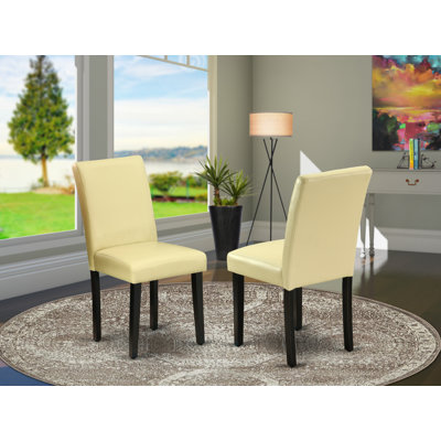 Chaises de salle à manger Abbott Parson - ensemble de 2 chaises rembourrées en similicuir Eggnog