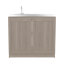 Armoire de base avec double porte et tablette intérieure Haivana, chêne blanc