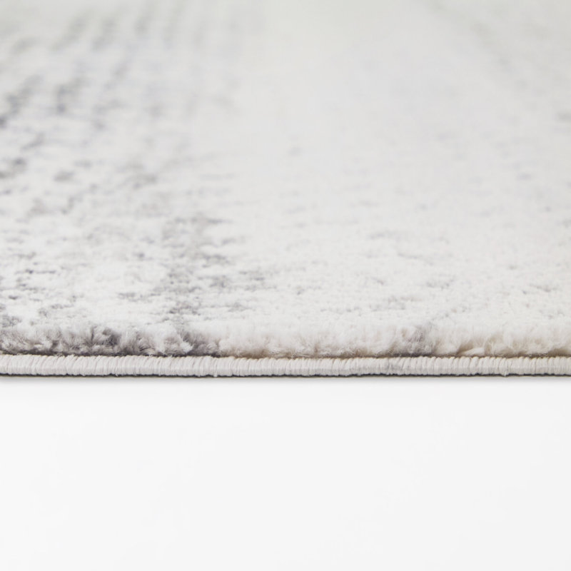 Antwan Grey/Cream Watercolor Abstract Area Rug, Rectangle 7'10" x 10'