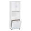 Armoire de rangement blanche avec grand panier à linge blanc