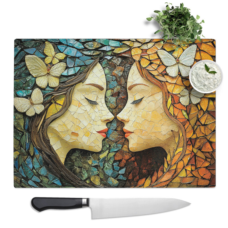 Two Woman  Glass Chopping Board