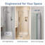 Porte de douche pivotante semi-sans cadre 24 po x 72 po, chrome, verre trempé de 6 mm, fermeture douce magnétique, aucune fuite-131130950