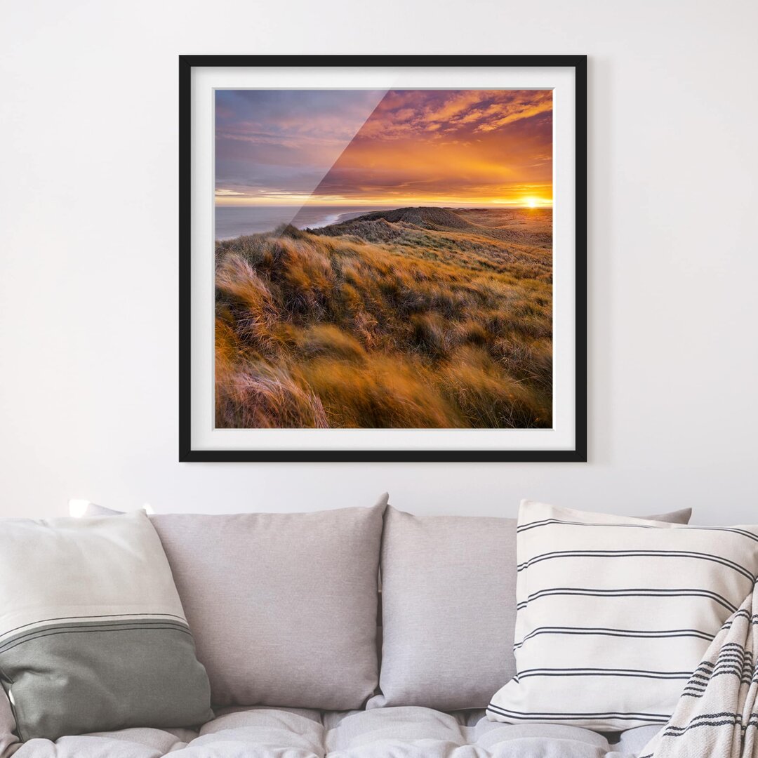 Gerahmtes Poster Sonnenaufgang am Strand von Sylt