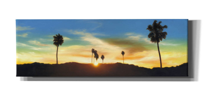 «Hollywood Hills Sunset» par Rick Monzon, art mural sur toile, H 12 po x l 36 po
