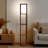 Maxwell 63 in. Traditional LED 3-Shelf Floor Lamp with Fabric Square Shade-2023371787