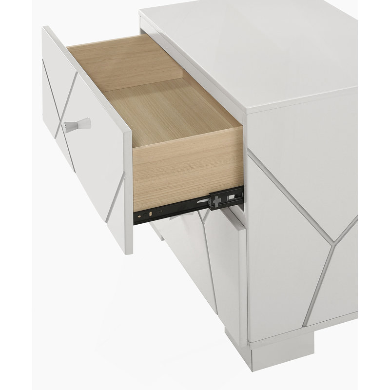 Table de chevet contemporaine audacieuse avec 2 tiroirs 1Pc