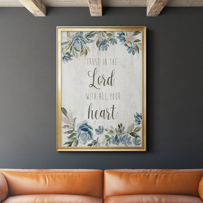 «Trust In The Lord», reproduction encadrée de qualité supérieure - prête à être accrochée, Or, H 30,5 po x l 22,5 po x P 1 po