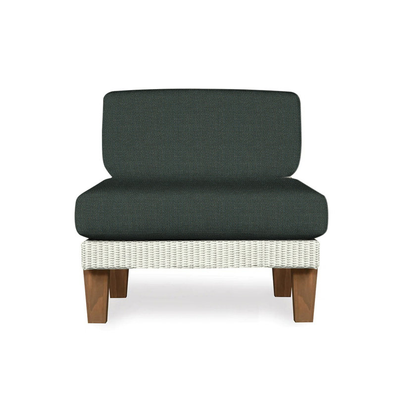 Catalina Outdoor Teak Lounge Chair, Rumba Stonewashed, Ivory