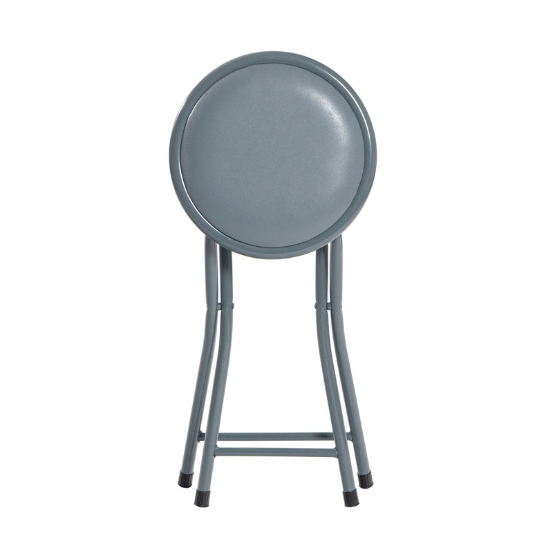 Padded Folding Stool, Grey