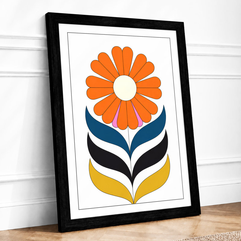 Bloom Geometric - Framed Print, A2 - 59.4 x 42.0 cm, Black