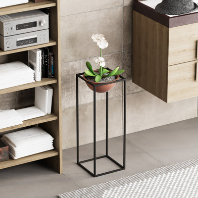 Elegant Decorative Metal Pot, Black & Copper Finish, 8.7 x 23.6 inches | 100% Durable Metal, Lightweight 2.9 lbs | Perfect for Indoor Plants & Home Décor | No Installation Required, Stylish & Modern Design