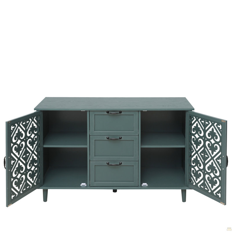 Armoire 2 tiroirs 2 portes, Vert foncé