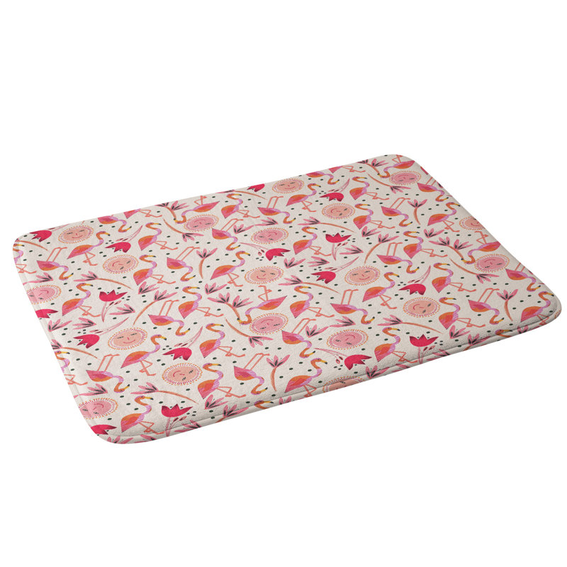 Tapis de bain gabriela larios flamant roses