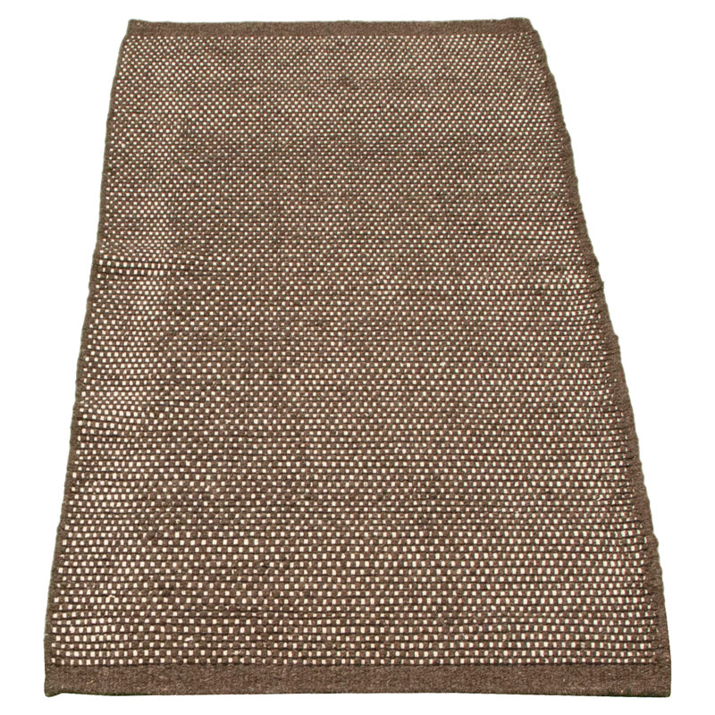 Tapis brun / crème en laine Marh Southwestern fabriqué à la main Marlon, Rectangle 5 pi 6 po x 7 pi 5 po