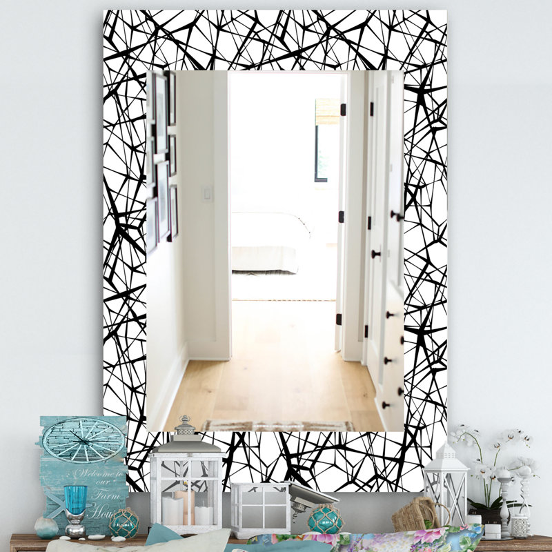 Motif Web - Miroir décoratif abstrait, H 24 po x l 32 po