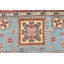 Tapis bleu nouvel âge en laine 3 pi 1 po x 5 pi 4 po Fatoom