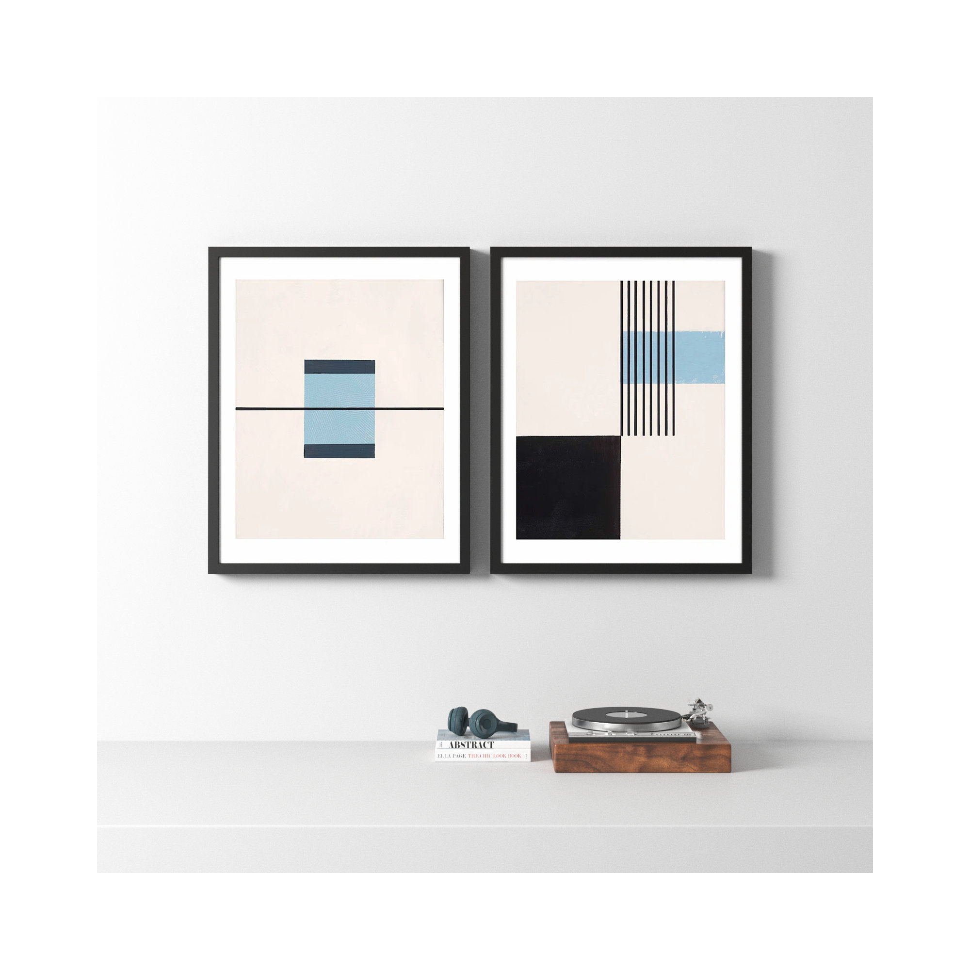 Black And Blue by Robert Kamnatnik, 38" H x 30" W x 1.25" D, Black