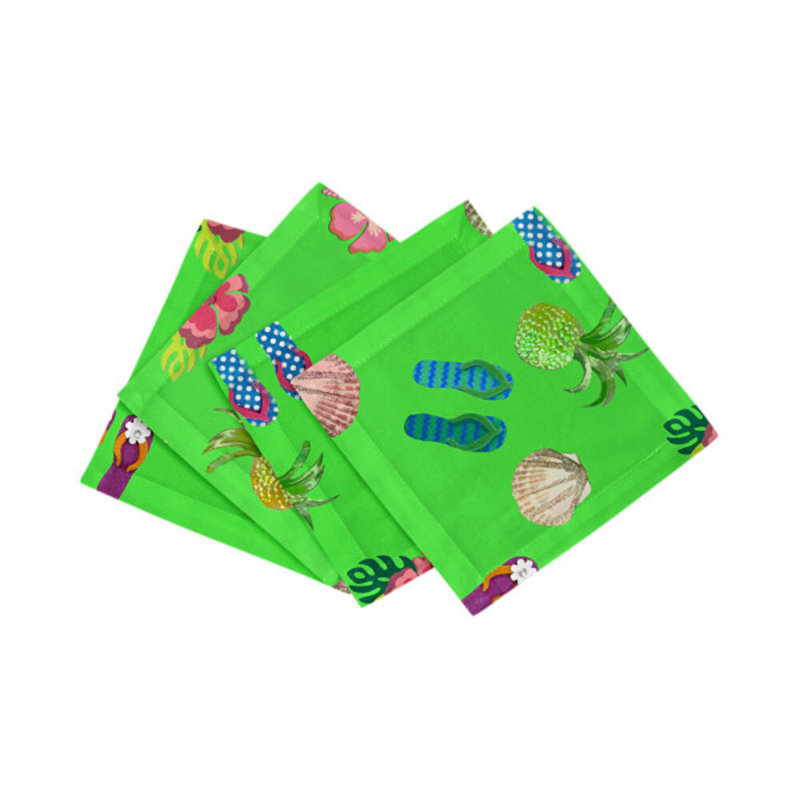 Cotton Blend Square Napkins, Bright Green