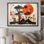«Full Moon Japanese Mountain Retro Illustration» sur-98205617-136034791