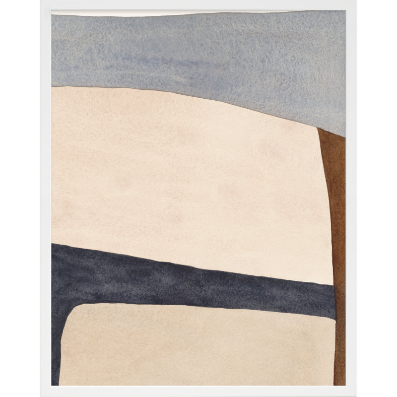 Divided By Blue 1 Painting by Julia Balfour, 25" H x 20" W, White, Framed Print
