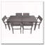 Ensemble de salle à manger 7 pièces en bois d'acacia avec chaises empilables (gris)-1479873097