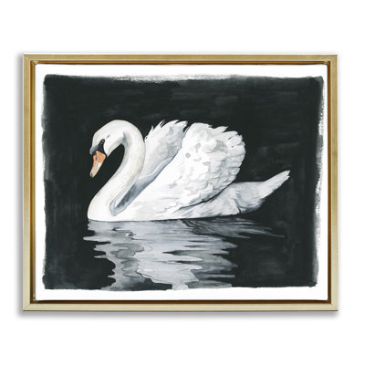" Beautiful Swan Black Reflection " by Grace Popp