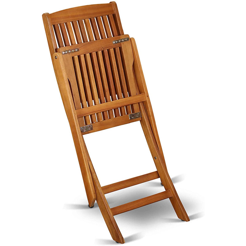 Les ensembles de salle à manger d'extérieur 7 pièces se composent d'une table ovale en bois d'acacia et de 6 chaises d'appoint pliantes, 36 x 78 pouces, huile naturelle