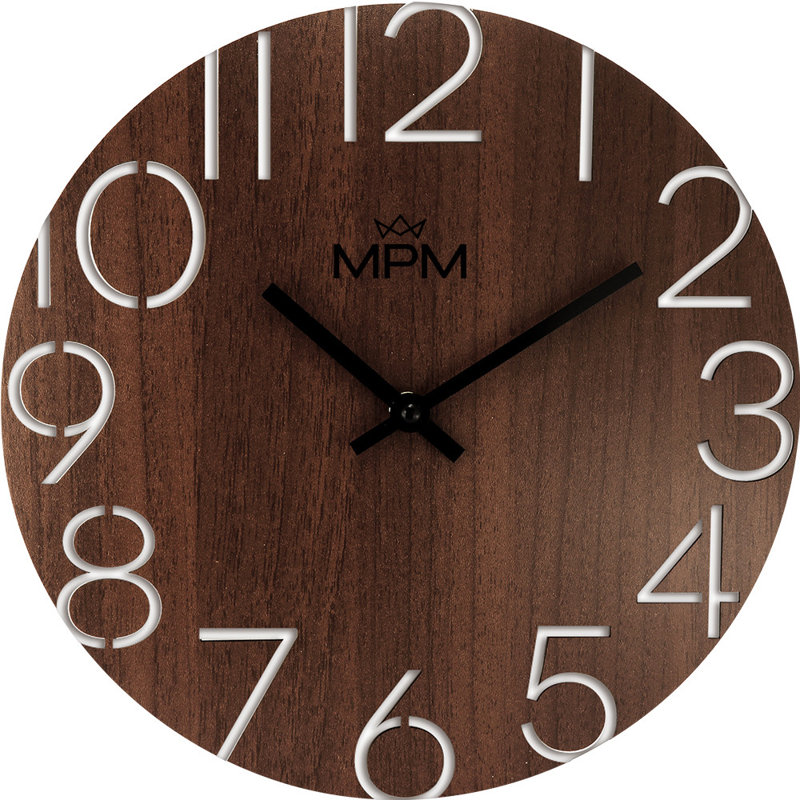 Wood Wall Clock, Dark Brown