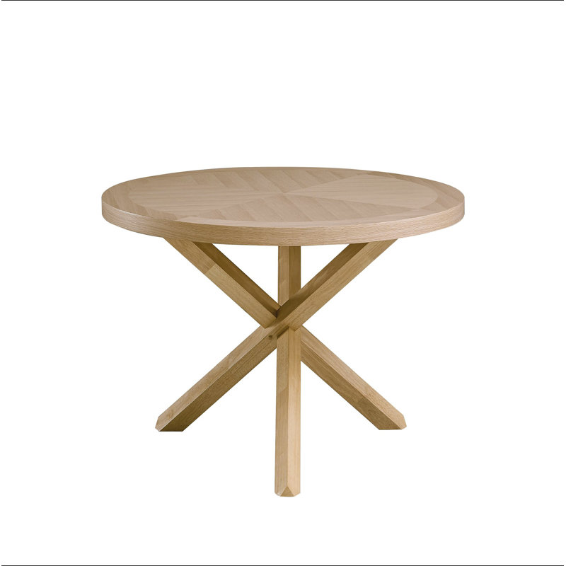 Kasem Oak Finish Round Dining Table
