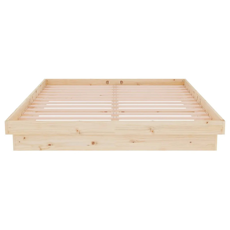 Jaquita Solid pinewood Bed, European Double (140 x 200cm), Brown