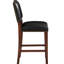 Élégant tabouret de comptoir brun foncé - base en bois franc et revêtement en similicuir avec garniture antique pour plus de stabilité
