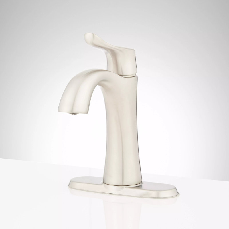 Provincetown 1.2 GPM Single Hole Bathroom Faucet with Metal Lever Handle and Pop-Up Drain Assembly, Brushed Nickel