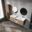 Élégant meuble-lavabo mural de 60 po avec lavabo, armoire latérale, portes à fermeture en douceur et conception combinée Kd-emballage