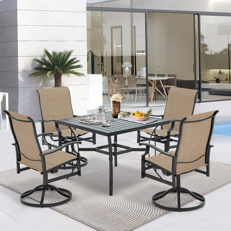 Ensemble repas d'extérieur carré L 37,6 po EROMMY, Brun