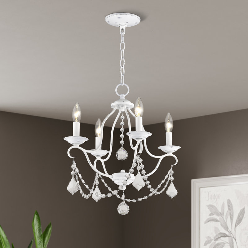 Lustre empire 4 lumières Deshaunte, Blanc antique