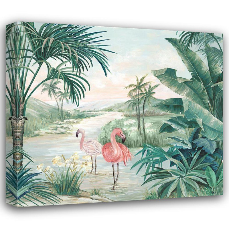 Art sur toile tendue Dakota Fields Watts, Eva: Flamingo Dream, H 15 po x l 16 po