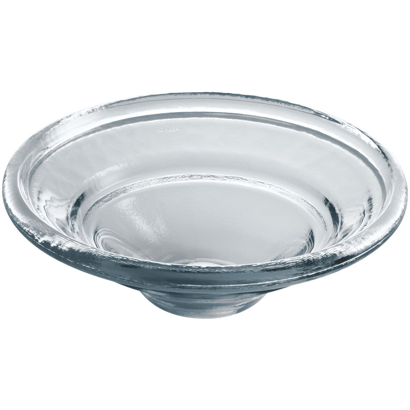 Spun Glass ARTIST EDITIONS Oval Faceted Glass Bathroom Vessel Sink, Translucent Dusk