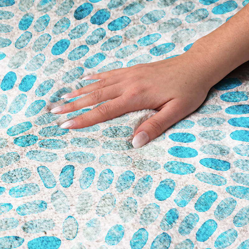 Tapis à poils longs Premium ADS186, Turquoise, 10 pi x 14 pi