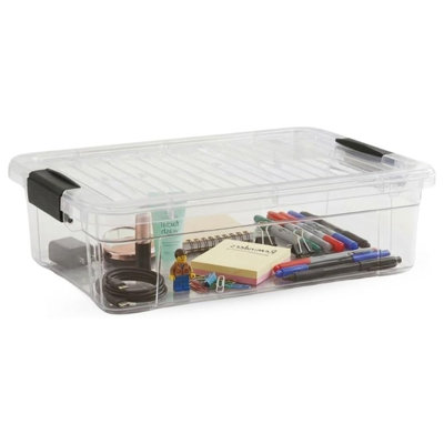 Superio Boîtes de rangement transparentes en plastique de 2,3 litres avec couvercles, empilables, sans BPA, pour la maison, le bureau, la résidence étudiante et la salle de classe, lot de 10