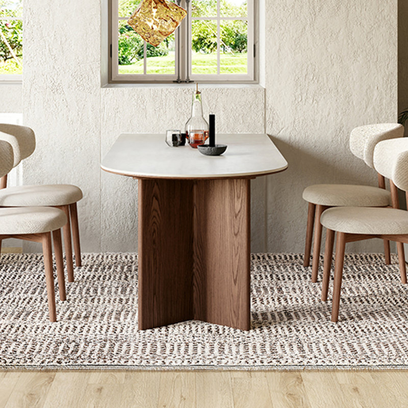 Table de salle à manger moderne, H 29,52 po x L 62,99 po x l 31,49 po, Brun