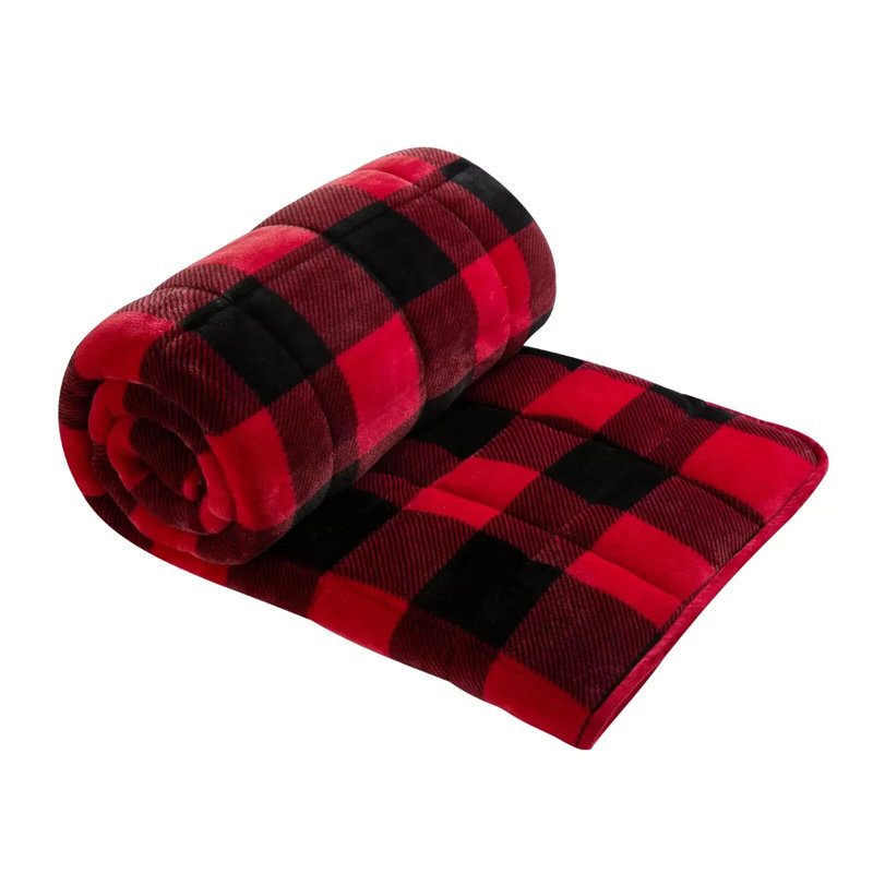 Couverture à carreaux rouge très doux Dearfoams, L 72 po x l 48 po