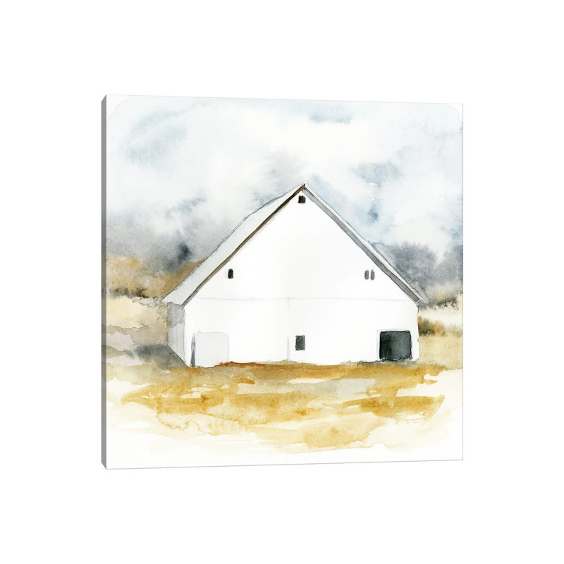 White Barn Watercolour IV 1 Piece Wrapped Canvas Painting, 45.72 cm H x 45.72 cm W