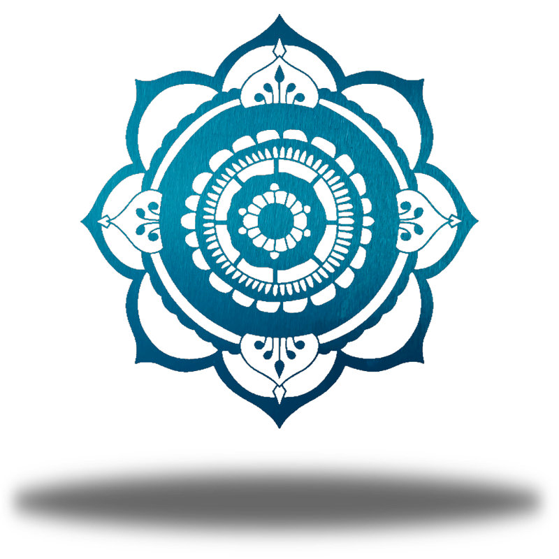 Boho Plants & Flowers Wall Decor on Metal, Teal, 36" H x 36" W x 0.0625" D