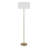 64" Brass Two Light Traditional Shaped Floor Lamp With White Rectangular Shade