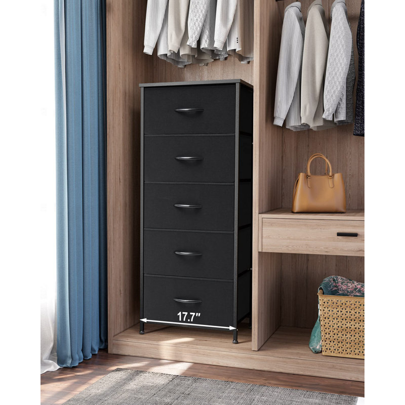 Annyka 6 Drawer Lingerie Chest, Black, Black
