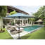 Parasol extérieur 9 pi Frosty - Toile, poteau en acier, inclinaison et manivelle pratiques, évent inclus matériaux de construction, sécurité accrue, résistance-1953342278