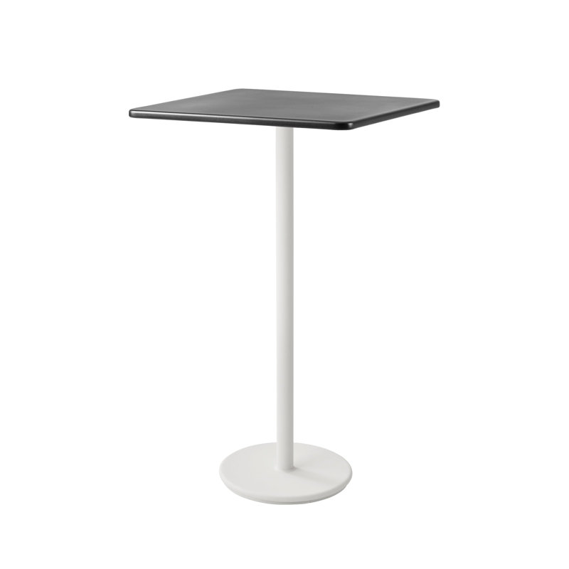 Go Outdoor Square Teak Bar Table, Lava Gray, 29.6" L x 29.6" H x 41" H